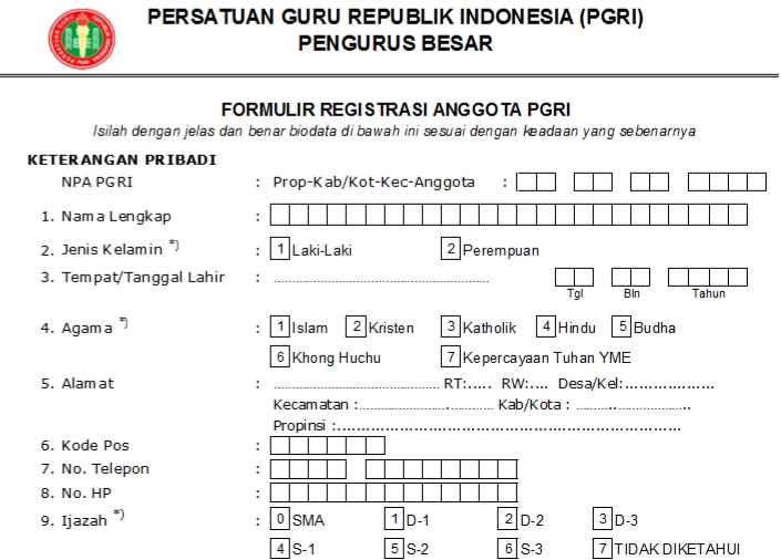 Pendaftaran PGRI Simeulue - Persatuan Guru Republik Indonesia Cabang Simeulue